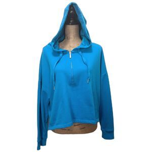 Calvin Klein Performance Quarter Zip Hoodie Cornflower Blue Athleisure Size XXL